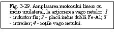 Text Box: Fig. 3-29. Amplasarea motorului linear cu indus unilateral, la actionarea vago netelor: 1 - inductor fix; 2 - placa indus dubla Fe-Al; 3 - intreiier; 4 - rotile vago netului.